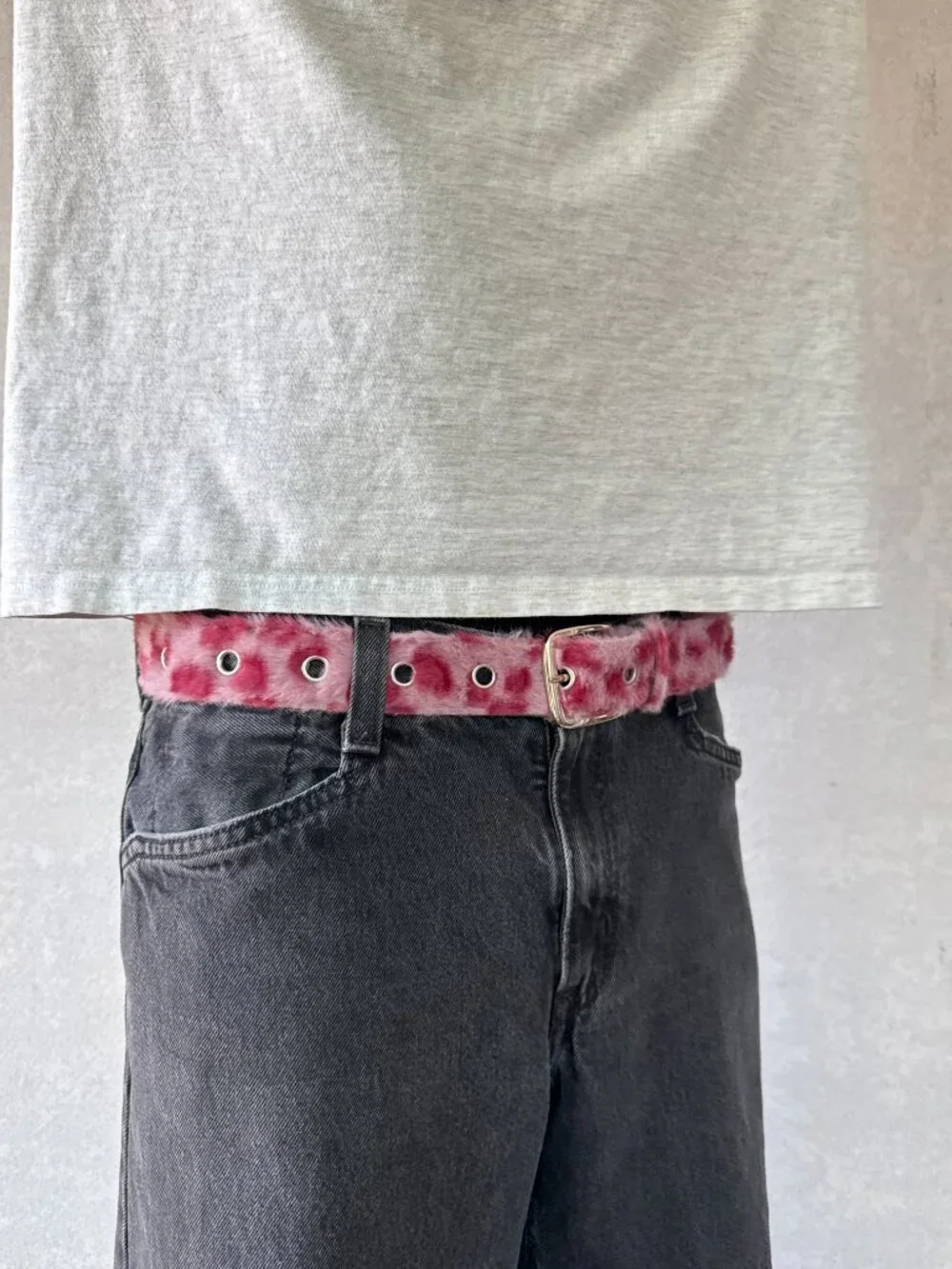 Pink Floral Tapestry Grommet Buckle Belt